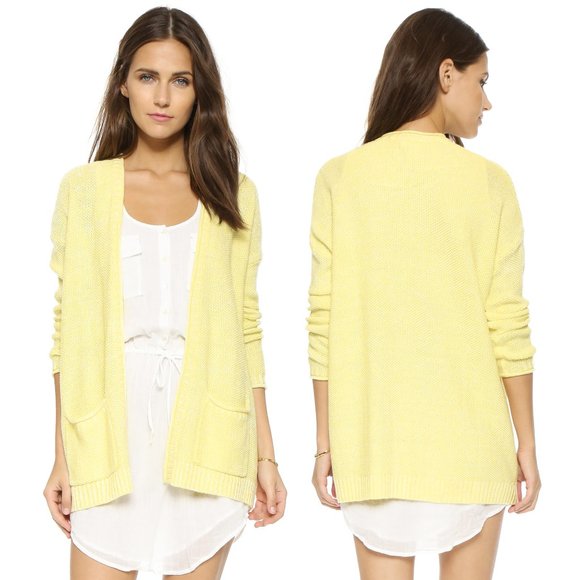 Joie Sweaters - Soft Joie Pavit Seed Stitch Yellow Cardigan - XS